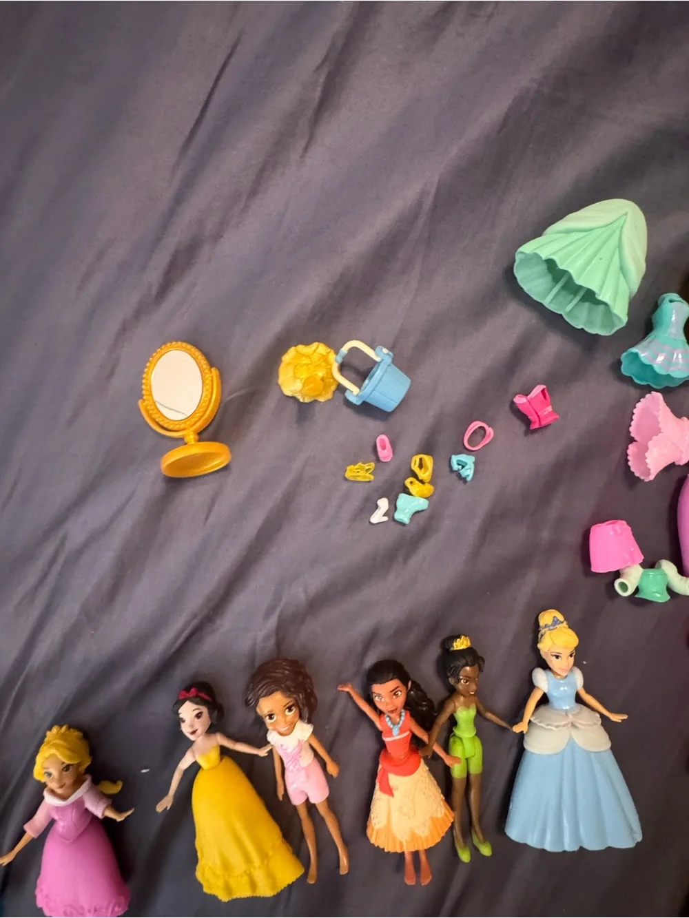 Disney Mini Princess Dolls Set - Blue, Pink, Yellow, Green